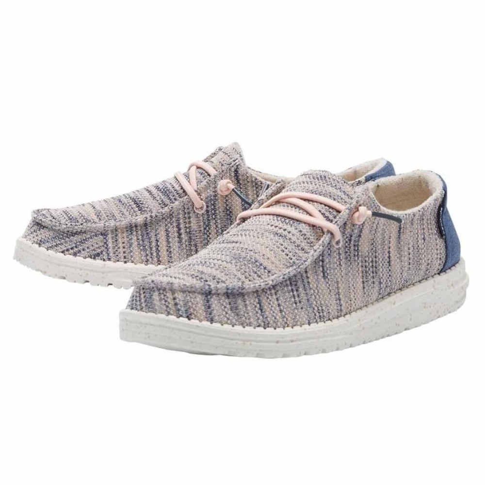 Hey Dude Wendy Sox Light Pink Shoes Womens US 8 EU 39 Knit Slip On Loafers